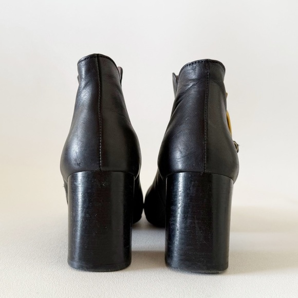 See By Chloe Boots Louise Ankle Leather Block Heel Casual Chic Minimal Black 7 - Picture 7 of 16
